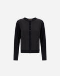 Herno CARDIGAN IN GLAM KNIT EFFECT AND SATIN Black JC000069D520569300