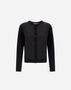 Herno CARDIGAN IN GLAM KNIT EFFECT AND SATIN Black JC000069D520569300