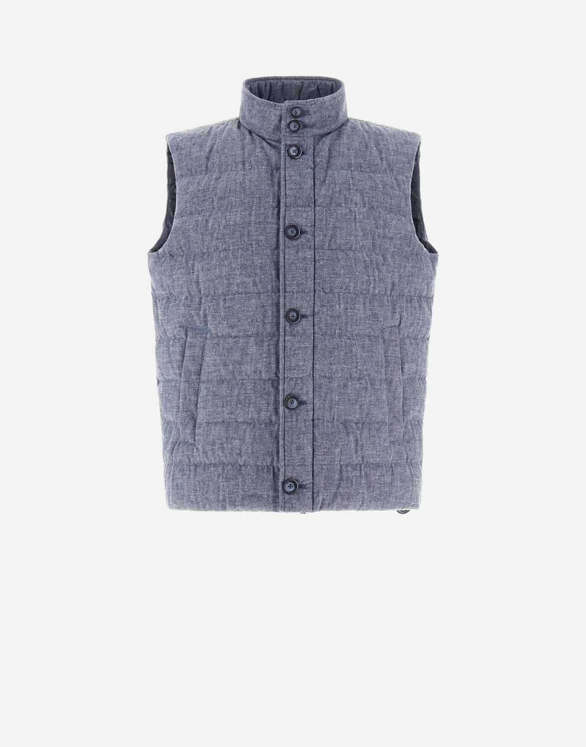 Herno コットンエフェクト デニム Resort ベスト In Navy Blue