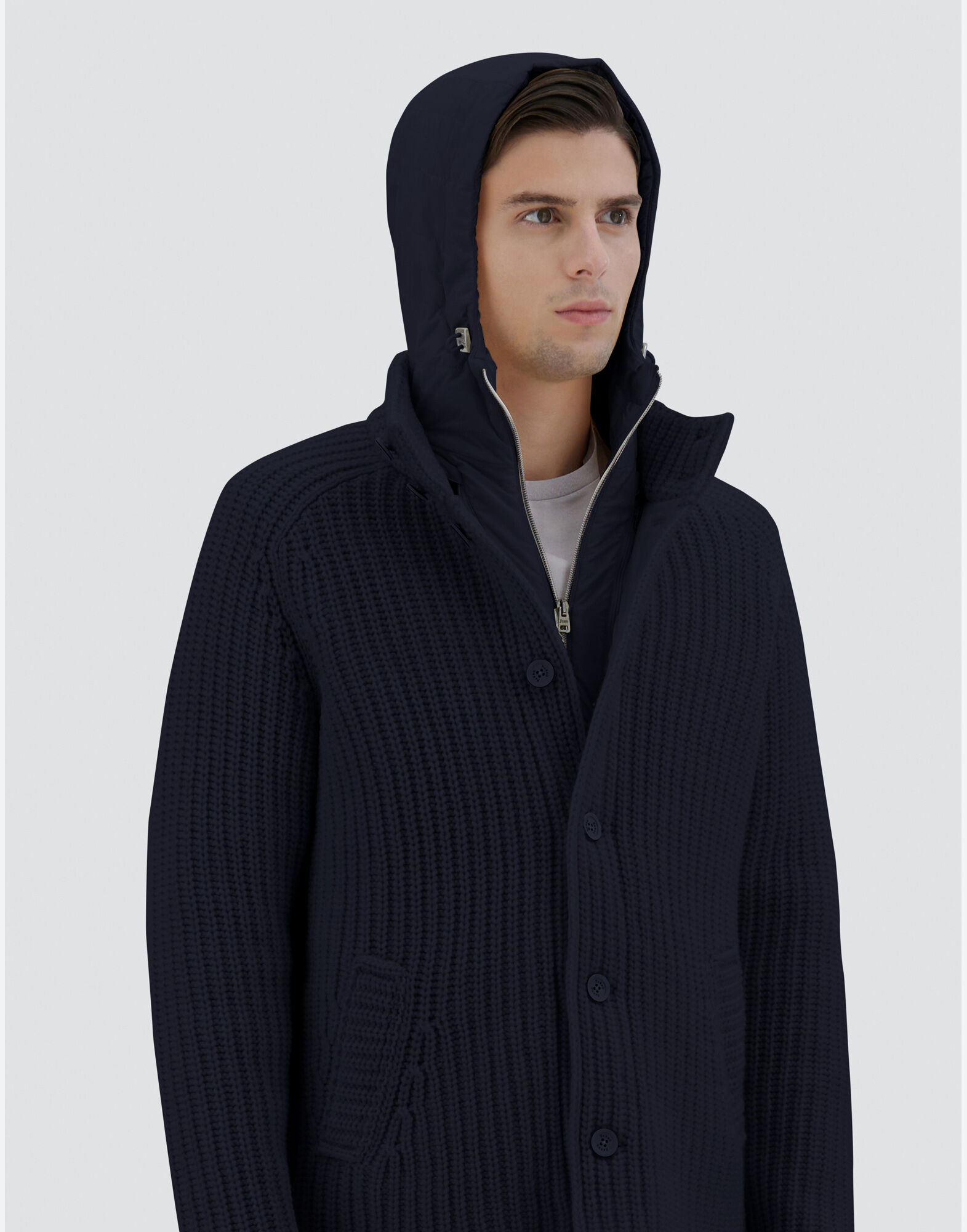 Herno hooded cardigan outlet