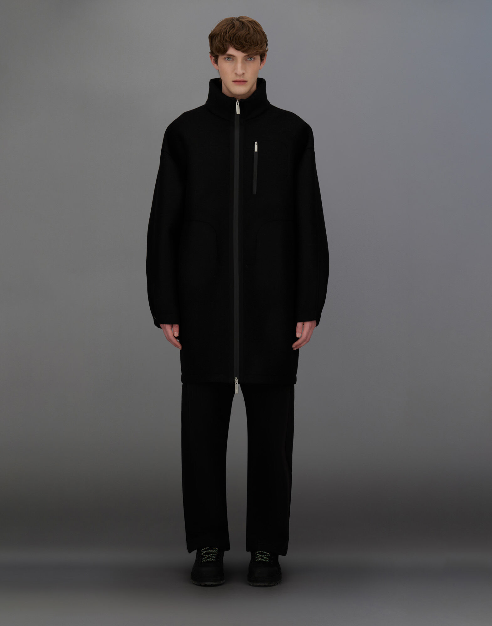 ラミナー テクニカルウール コート ブラック | Herno® (ヘルノ)