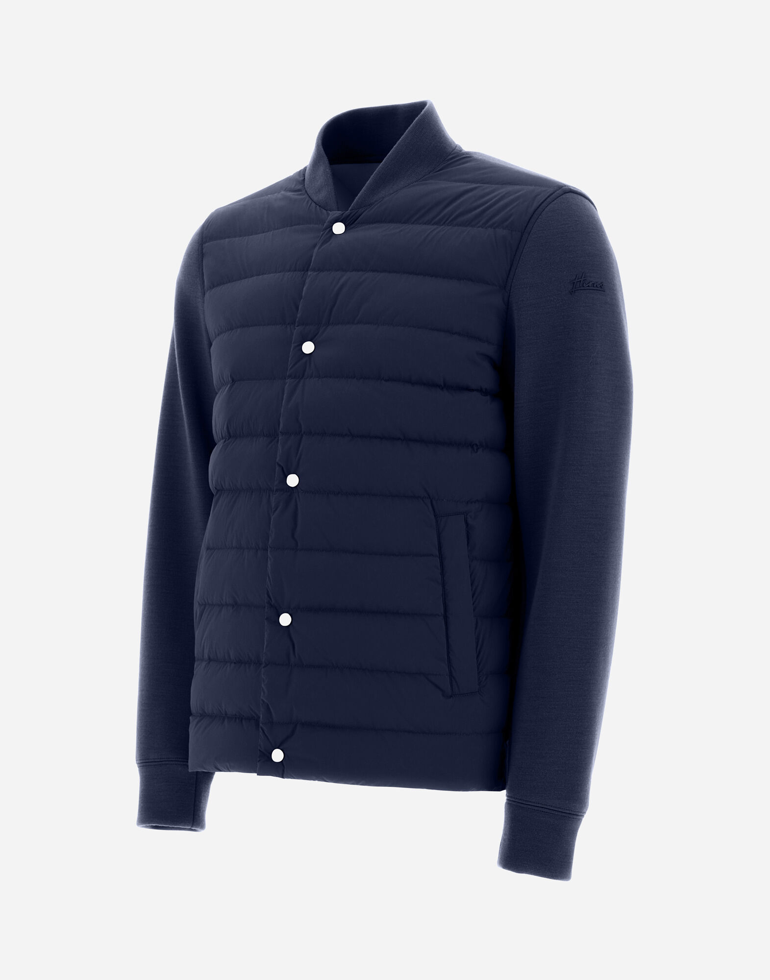RESORT SHIRT IN COUPLED KNIT EFFECT LIGHT NYLON STRETCH in Blue