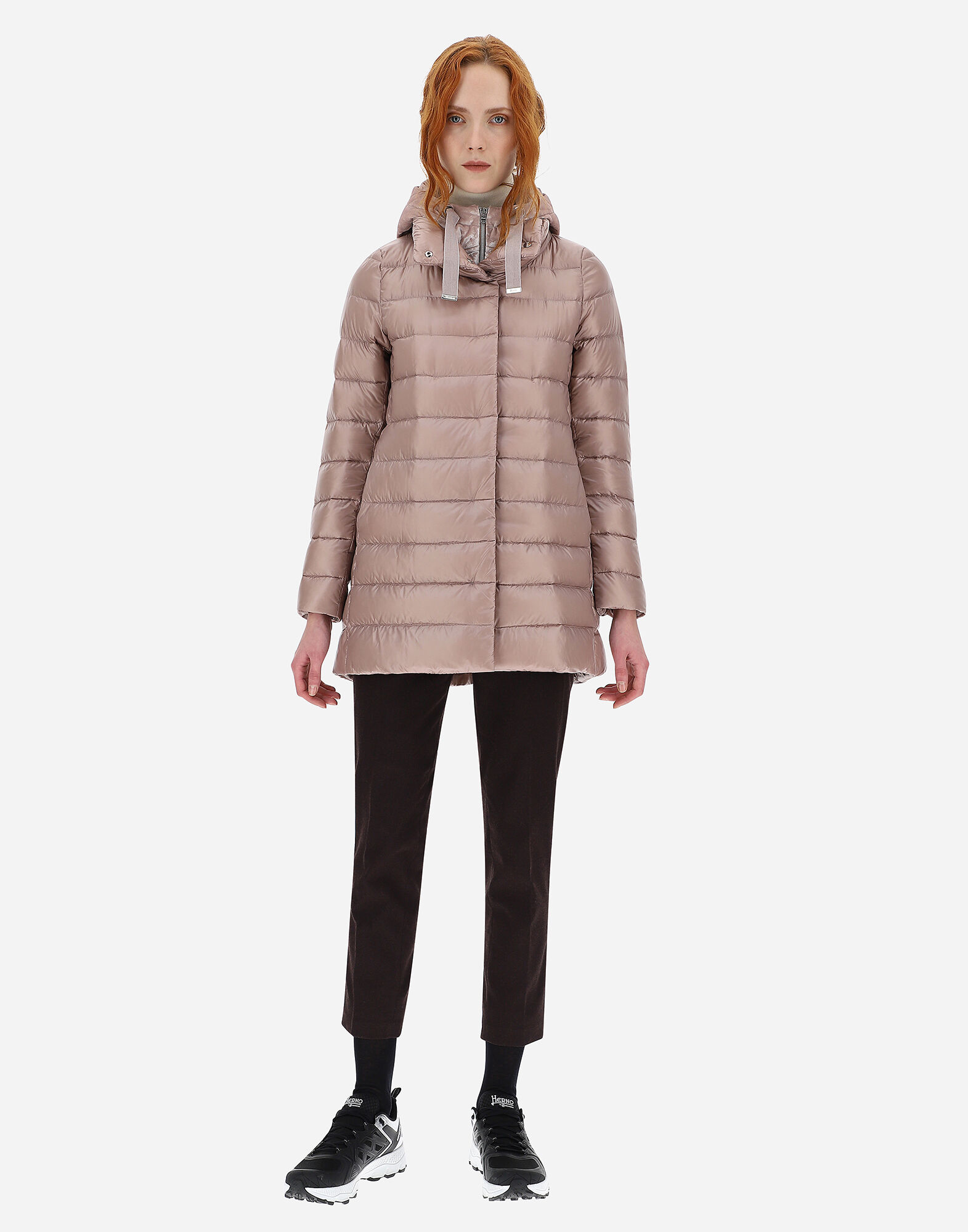 ポンチョ・ケープ HERNO Resort jacket in wool and ultralight nylon RESORT PONCHO IN SOFT PONCHO & NYLON ULTRALIGHT in Black for