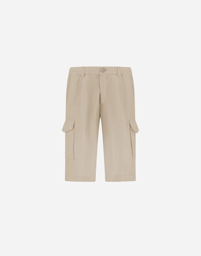 Herno RESORT SHORTS IN FADE-EFFECT LINEN Chantilly PT00054UR17105Z1986