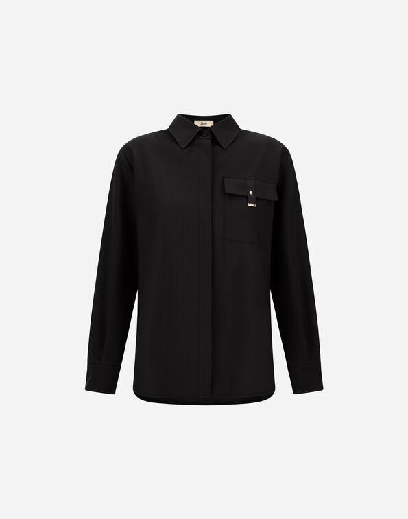 Herno FLANNEL TOUCH SHIRT Black CM000064D126409300