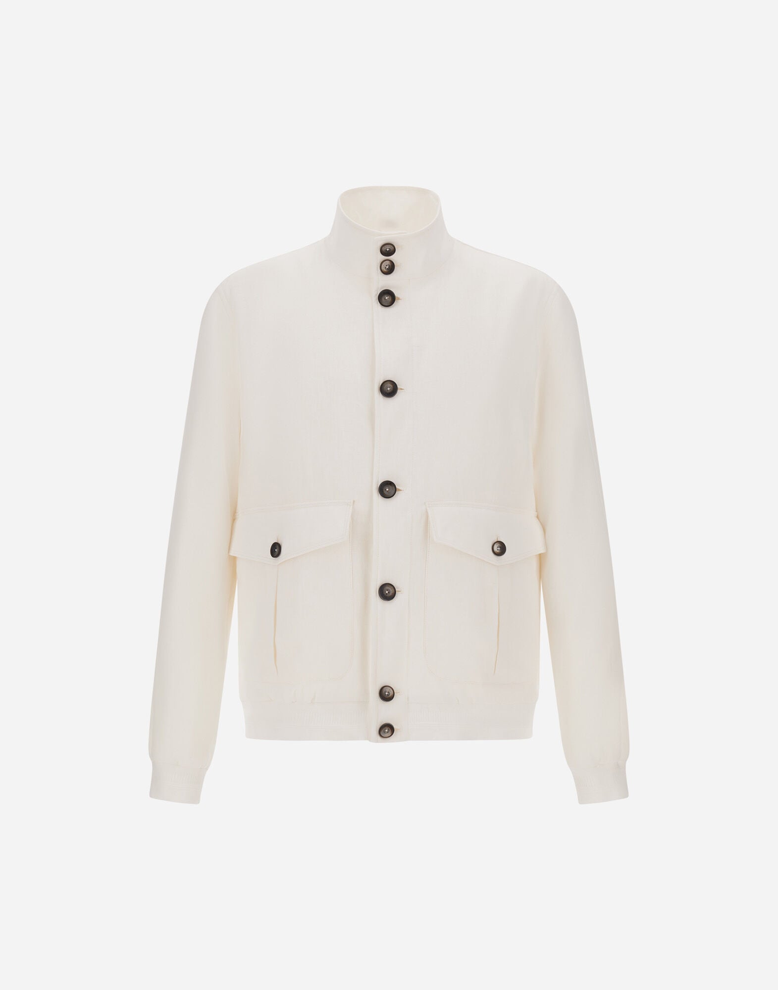 メンズ BOMBER JACKET IN COTTON LINEN POPELINE ホワイト | Herno