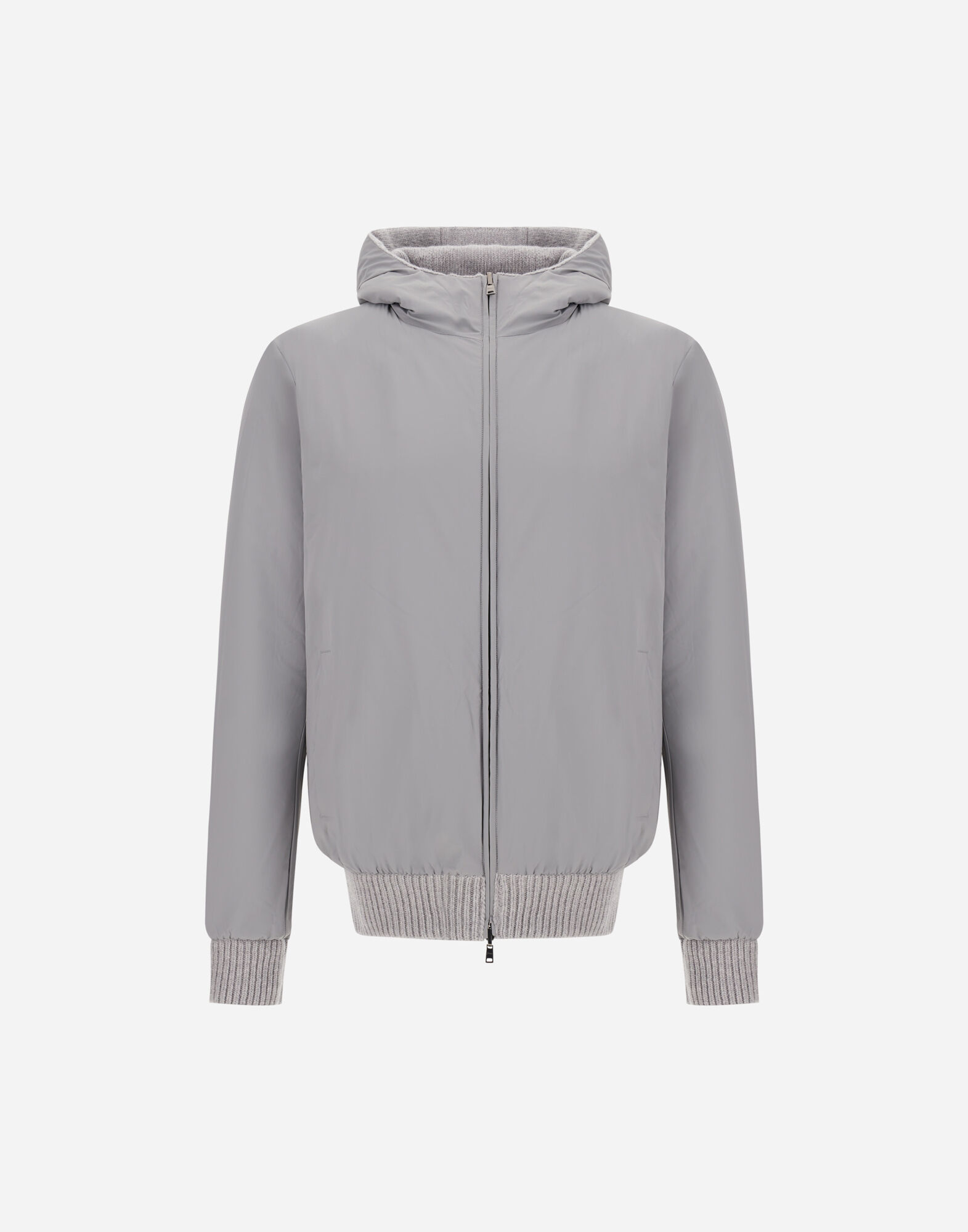 RESORT CARDIGAN IN STOCKING-STITCHED CARDED WOOL in Grey Pearl for