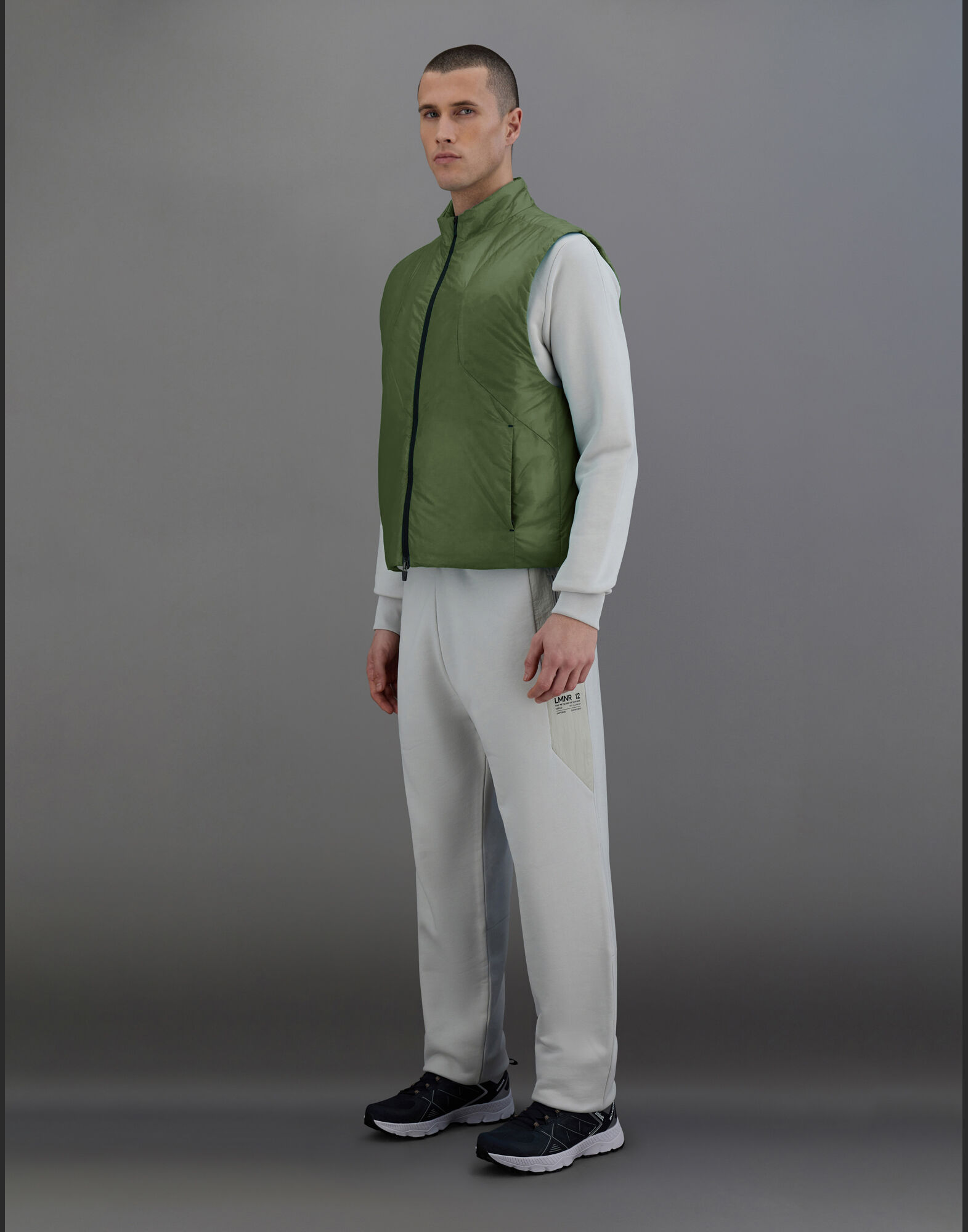 LAMINAR GILET IN TRANSLUCENT RIPSTOP in Olive Green for Men | Herno®