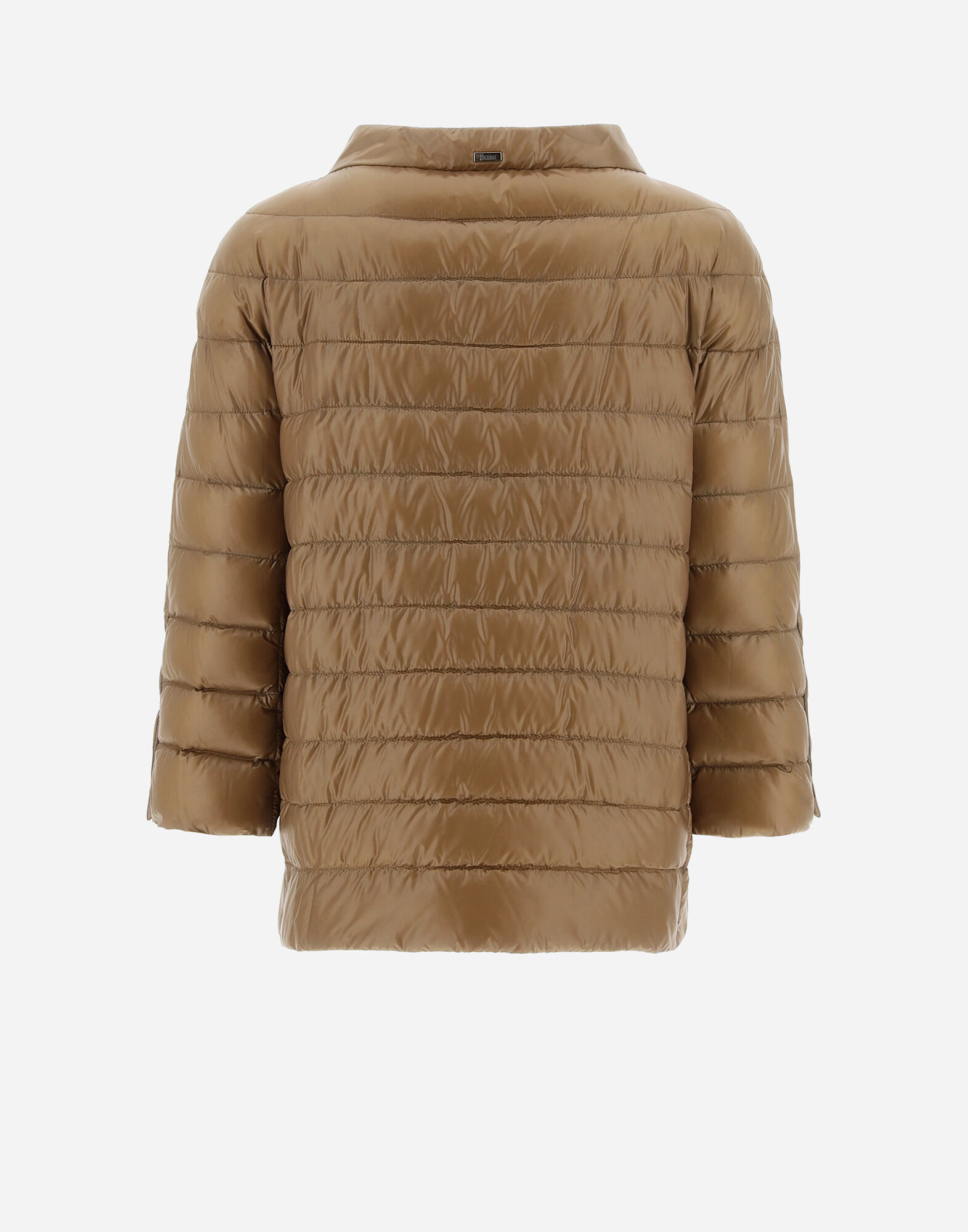 PIUMINO CAPPA NYLON ULTRALIGHT DETTAGLI MONOGRAM H in Camel for