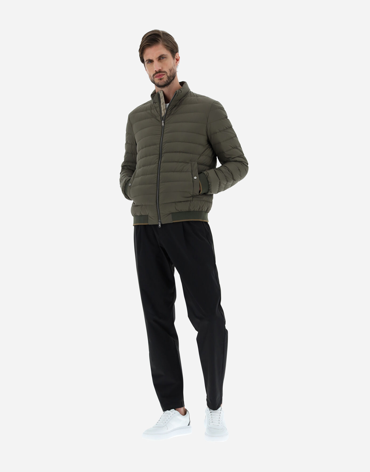 PIUMINO GIUBBOTTO HERNO UOMO MAIN in Military for Men Herno