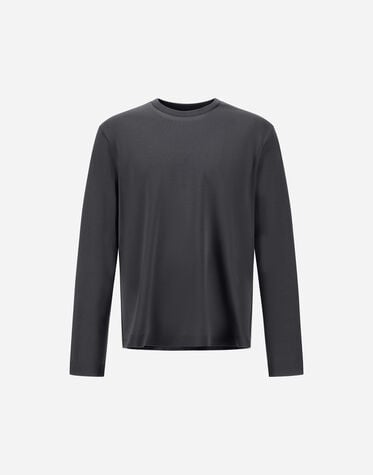 メンズ ジャージーニットエフェクト ロングスリーブTシャツ 