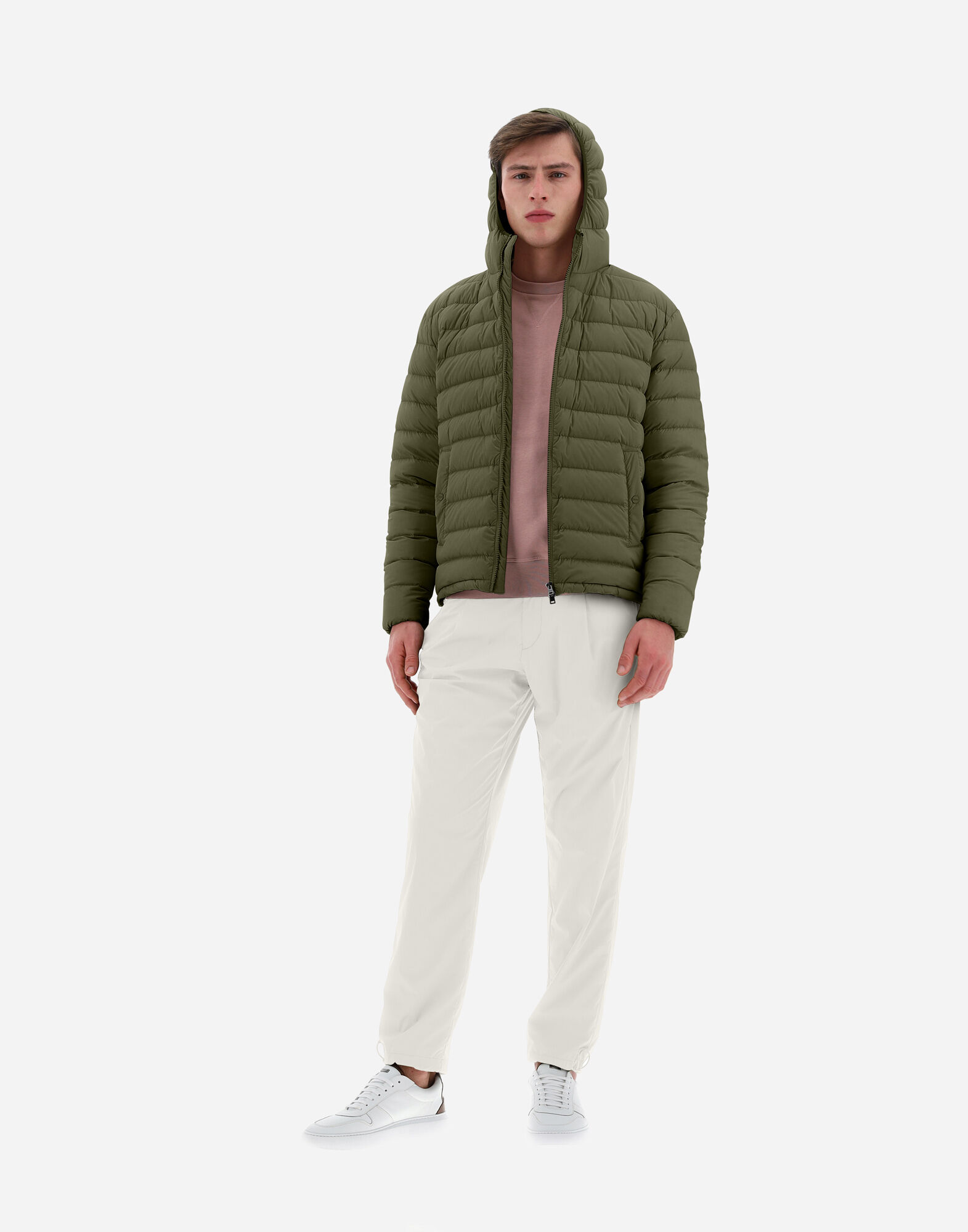 PIUMINO GIUBBOTTO TRAVEL HERNO UOMO RESORT in Light Military for