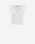 Herno ENDLESS VISCOSE RIB TOP White MV000001D760331000