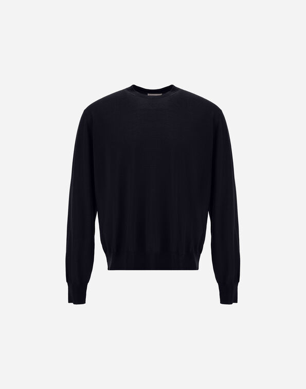 Herno RESORT SWEATER IN WOOL AND SILK Dark Blue MG00043UR700259280