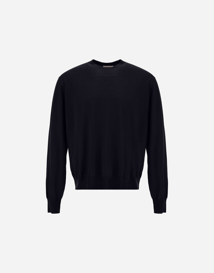 Herno RESORT SWEATER IN WOOL AND SILK Dark Blue MG00043UR700259280