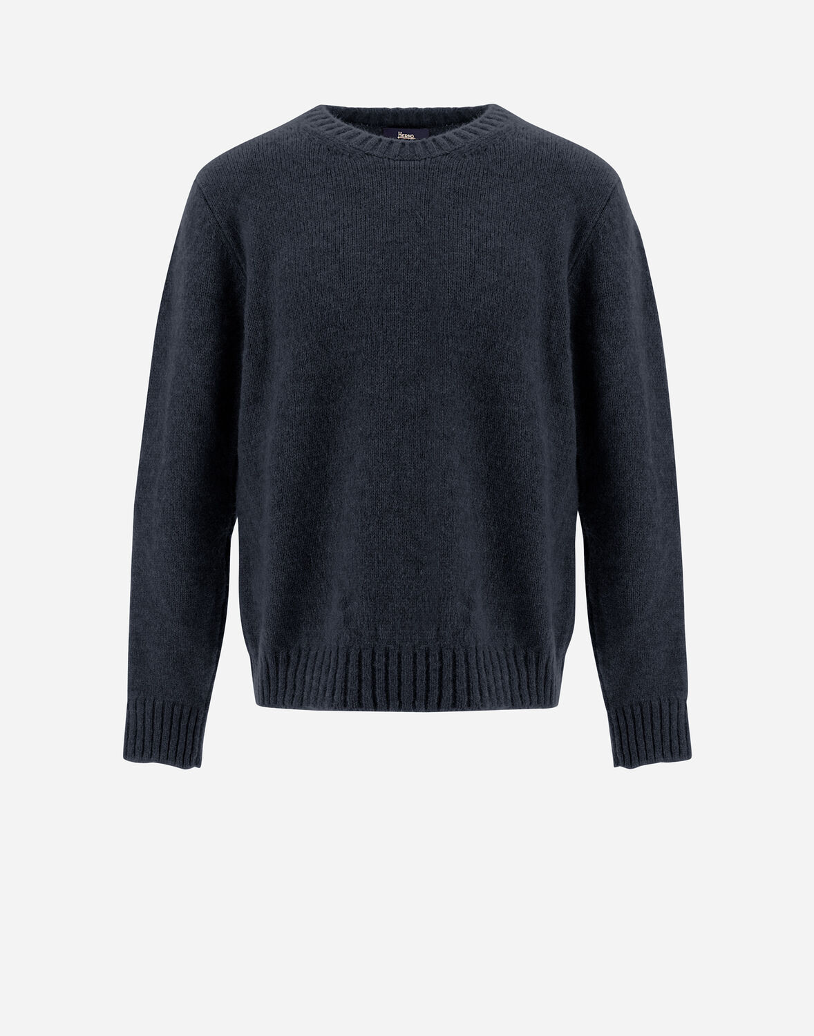 Herno プレーン アルパカ ウール ニットトップス In Navy Blue