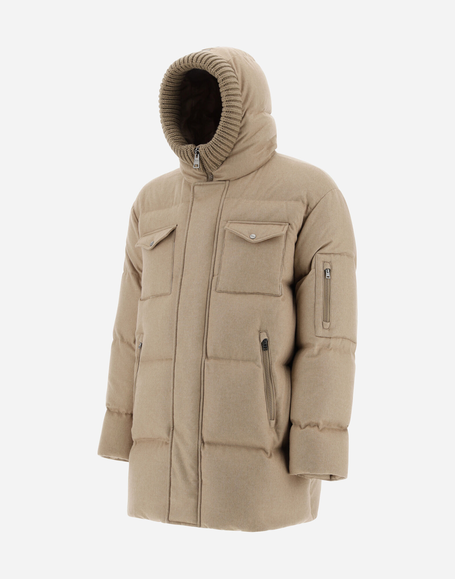 SILK AND CASHMERE PARKA en Sand pour homme Herno