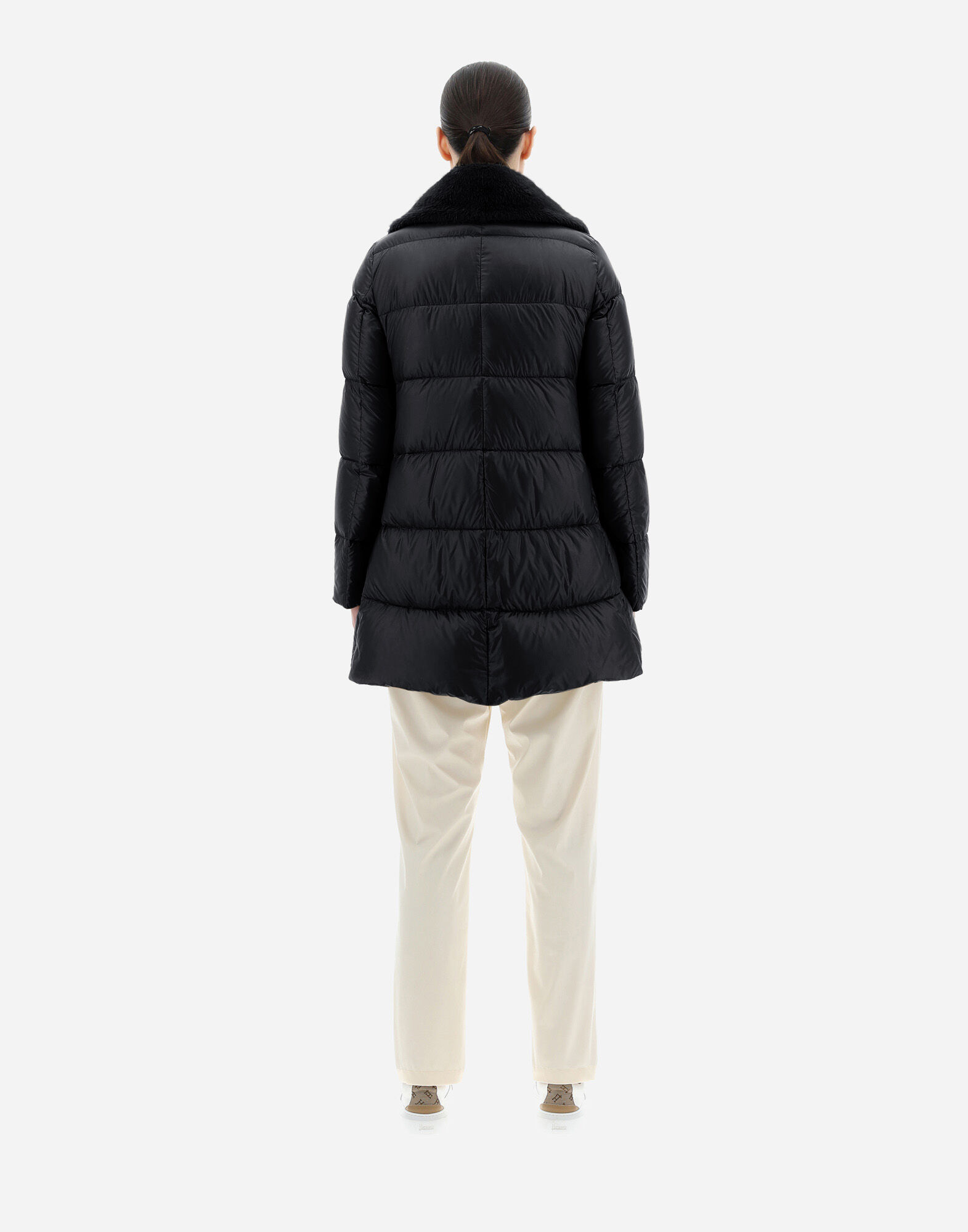 レディース PIUMINO NYLON ULTRALIGHT + LADY FAUX FUR HDM Black ...