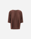 Herno RESORT T-SHIRT IN PLEATED JERSEY Dark Chocolate JG00056DR521098810