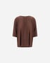 Herno RESORT T-SHIRT IN PLEATED JERSEY Dark Chocolate JG00056DR521098810
