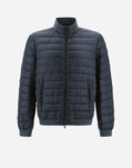 Herno NYLON ULTRALIGHT AND KNIT BOMBER JACKET Navy Blue PI001112U120179200
