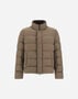 Herno BOMBER JACKET IN ARENDELLE AND FAUX FUR Dark Taupe PI001019U12414Z2700
