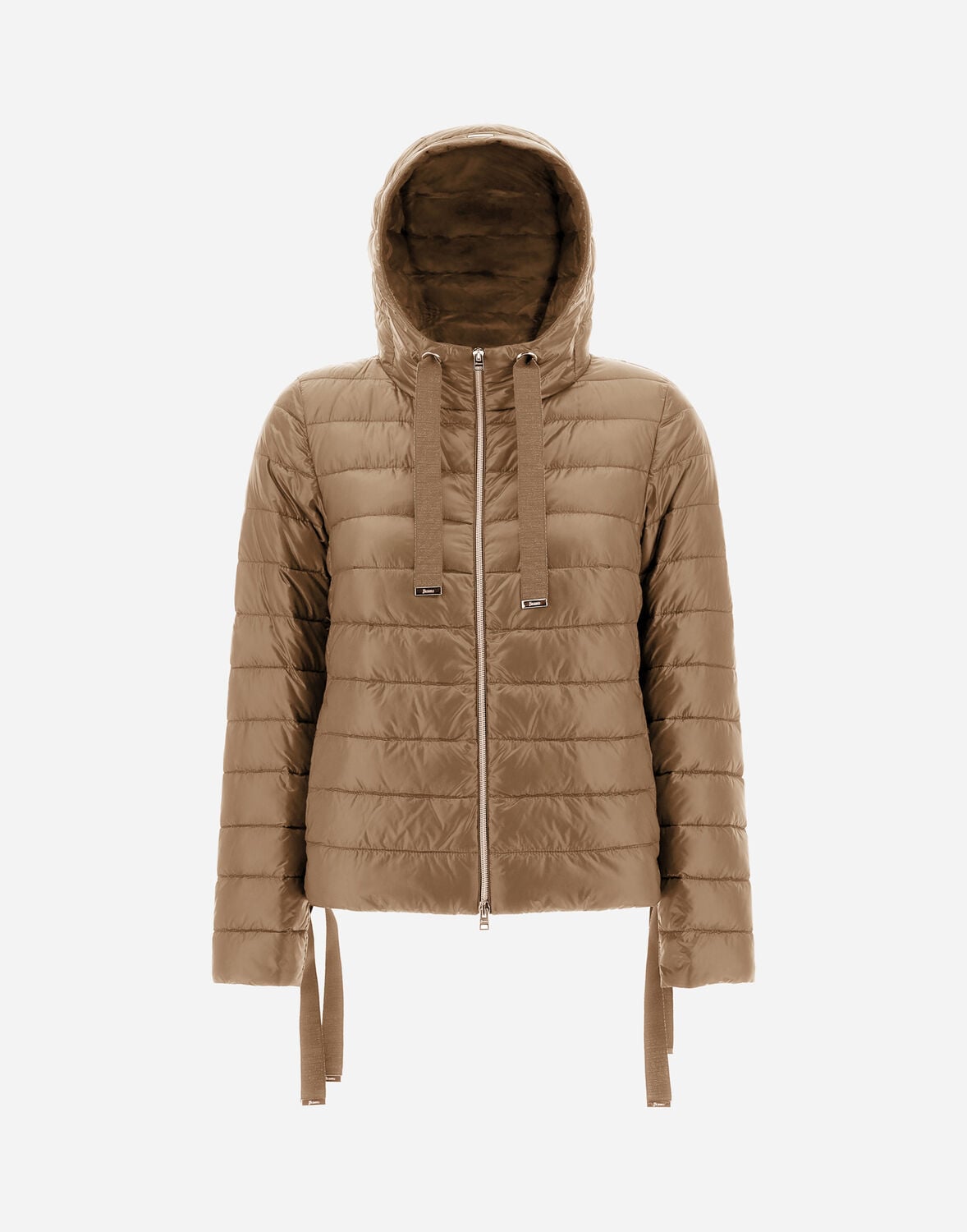 Herno High-shine Quilted Puffer Jacket In Brown
