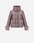 Herno NYLON ULTRALIGHT DOWN JACKET WITH FAUX FUR Lilac PI1137D120174645