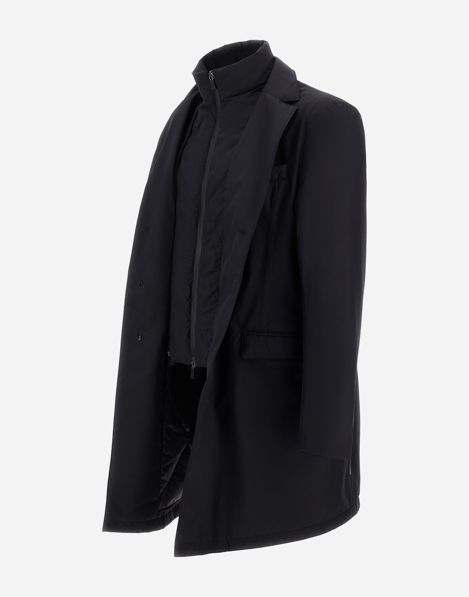 メンズ 2レイヤー ゴアテックス コート ブラック | Herno® (ヘルノ)