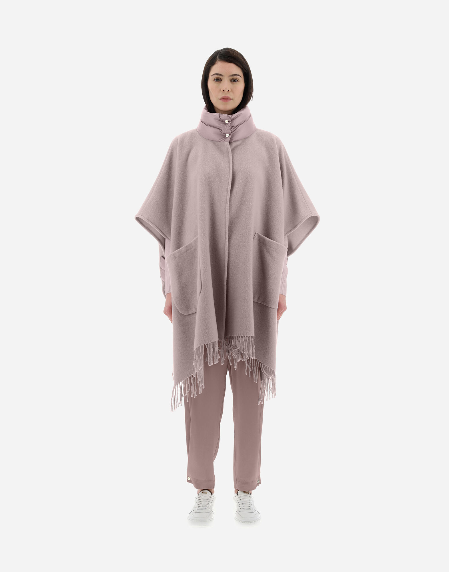 RESORT PONCHO IN WARMY & NYLON ULTRALIGHT in Lilac for