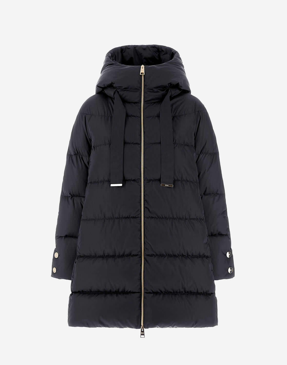 Herno A-shape Jacket In Satin In Black