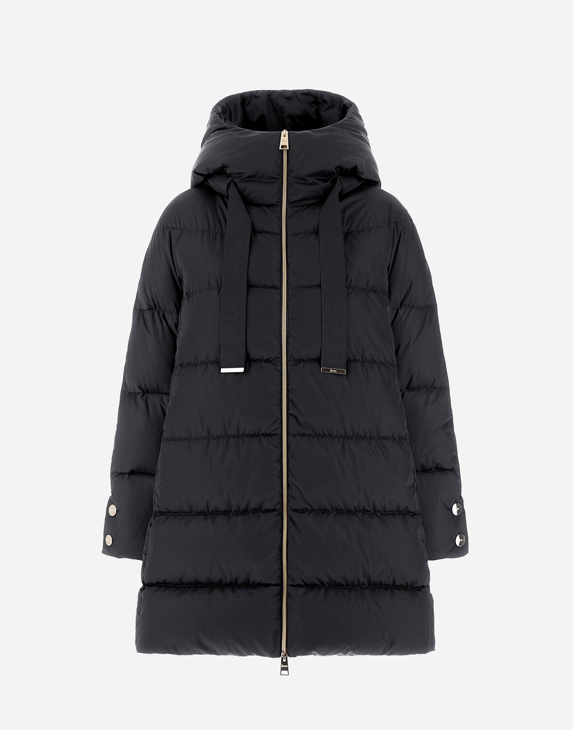 Herno A-shape Jacket In Satin In Black