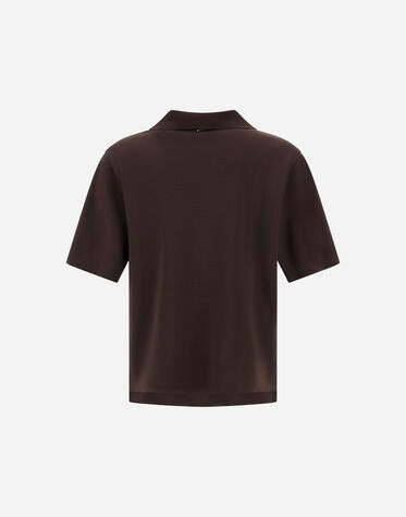 メンズ ジャージーニットエフェクト シャツ ダークブラウン | Herno 