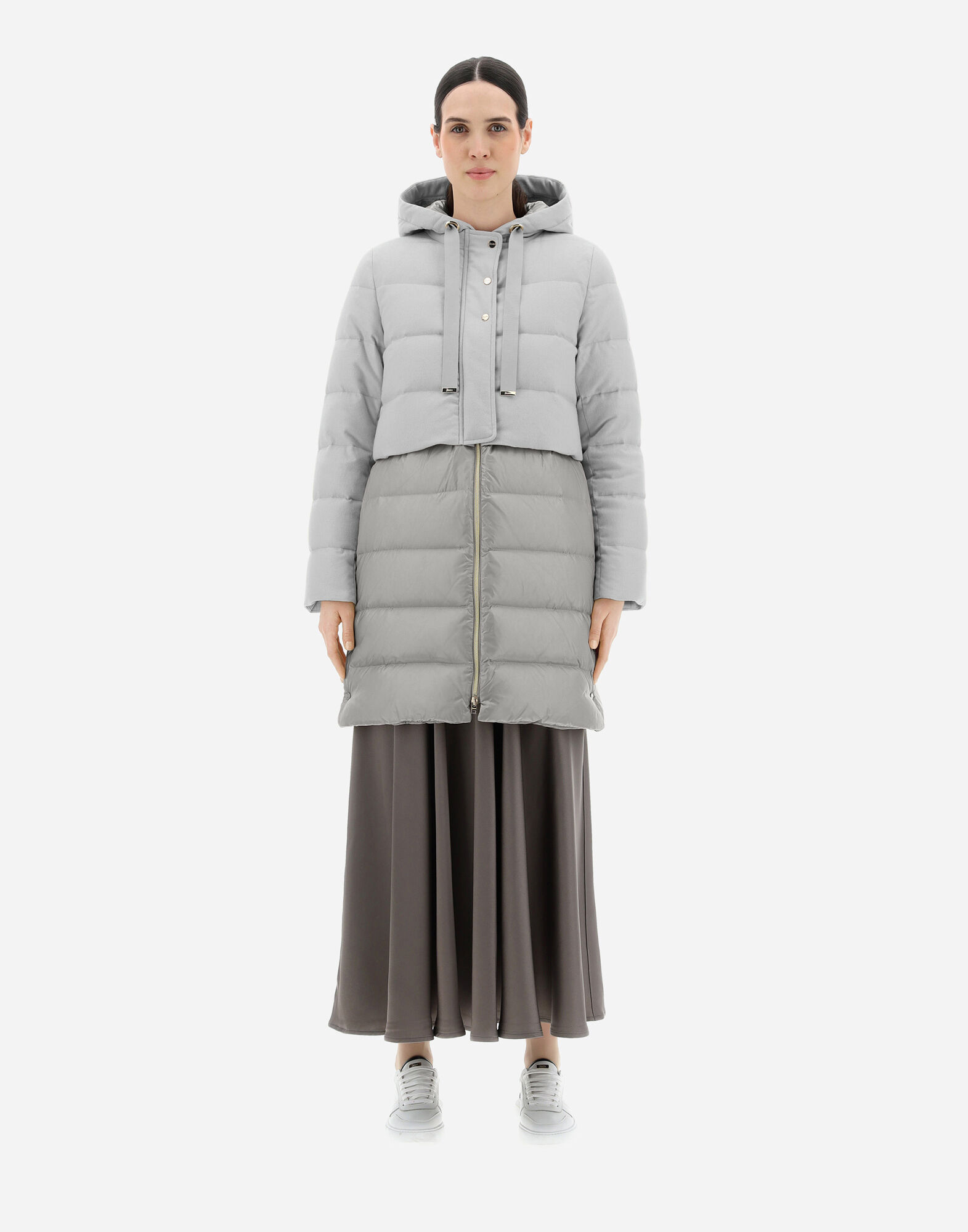 Herno cashmere cheap silk parka