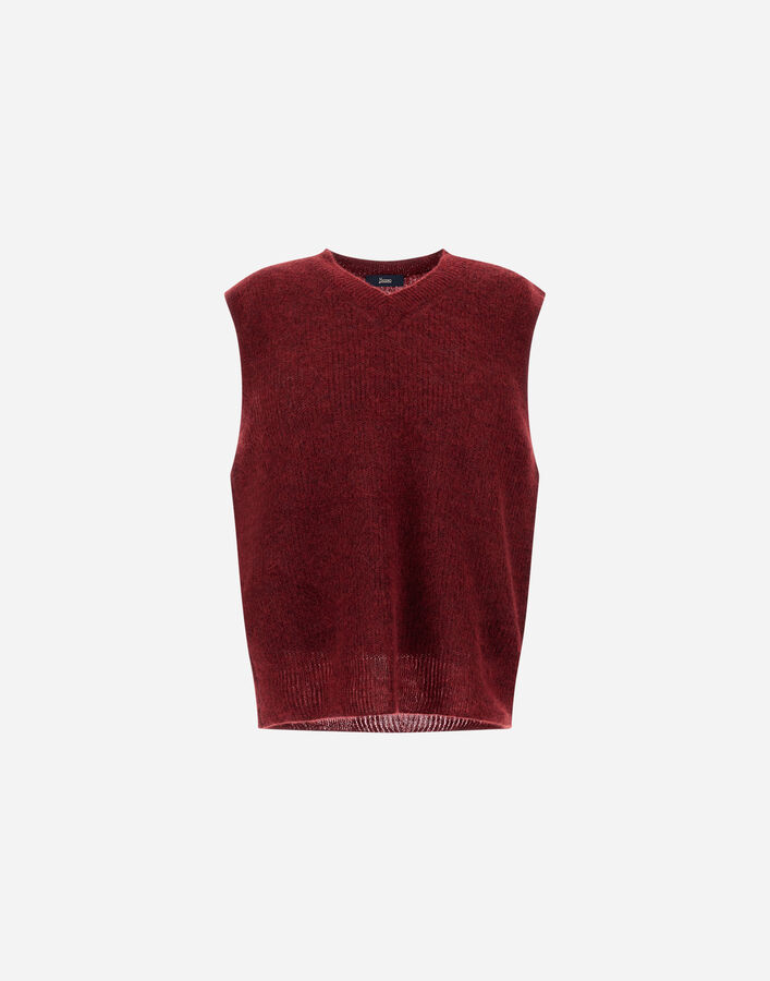 Herno VEST IN COB STITCH ALPACA WOOL Bordeaux MV000008U703126705