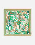 Herno BUBBLE SILK SCARF 90 x 90 CM Jolly Green/Camel FOULARD90150137220
