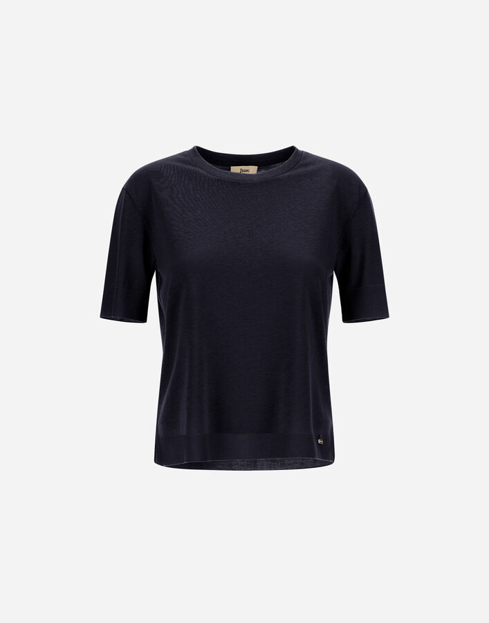 Herno T-SHIRT IN GLAM KNIT EFFECT Blu Navy JG000223D520569200