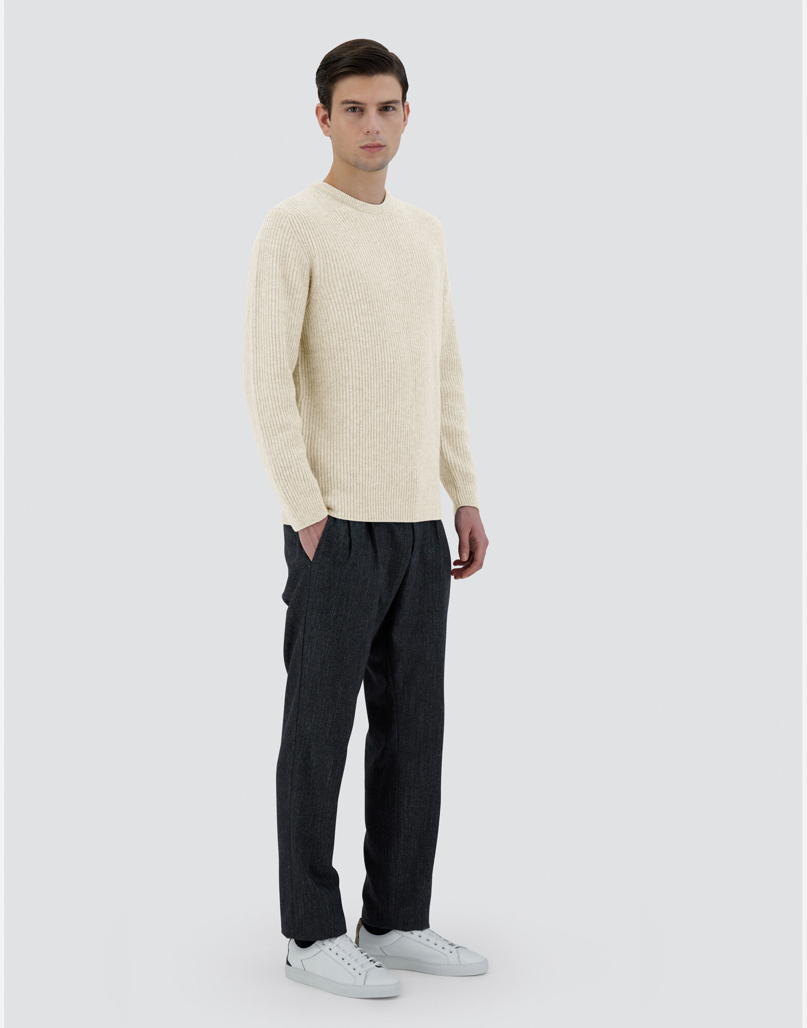 メンズ ウール カシミヤ ニットトップス ホワイト | Herno® (ヘルノ)