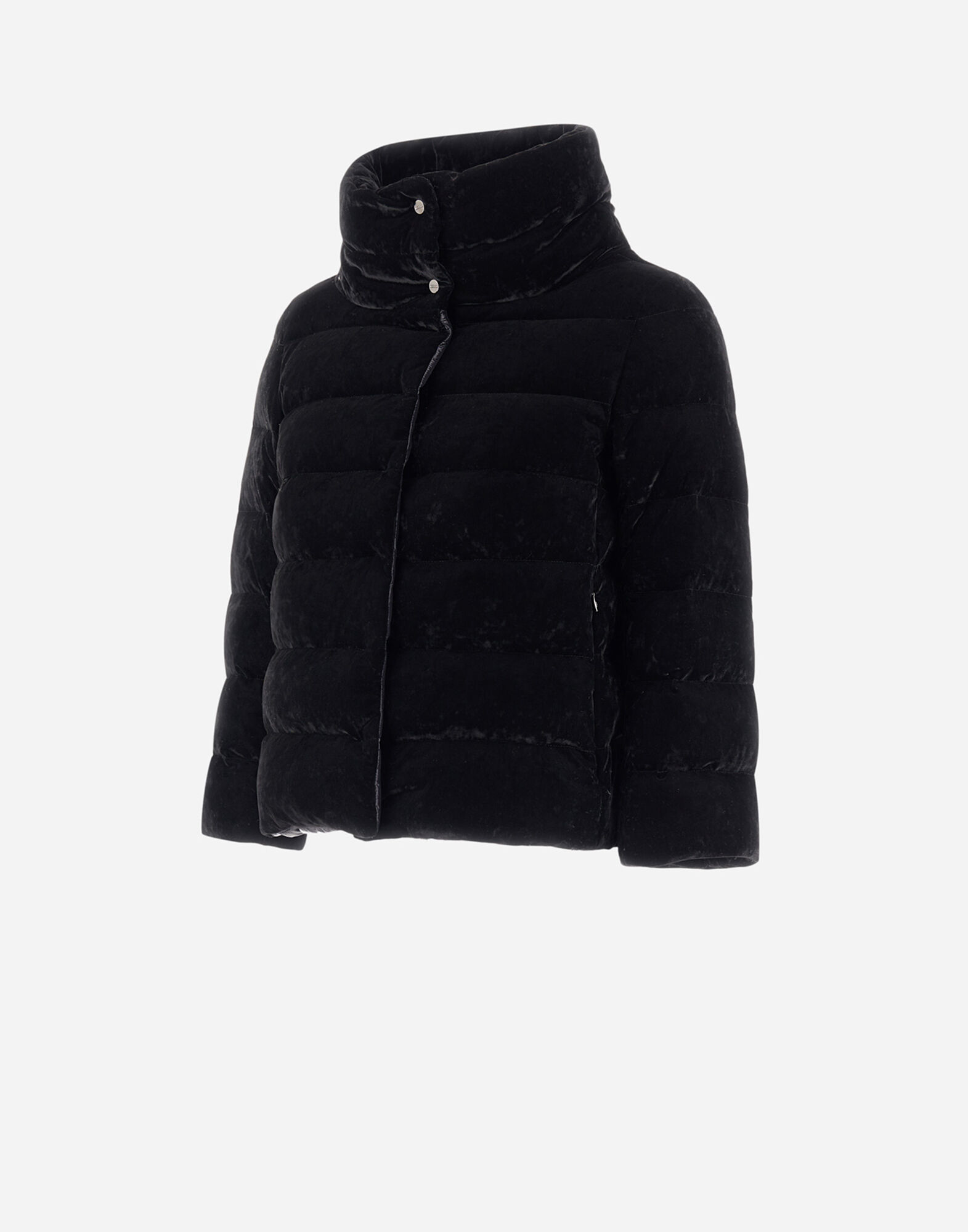 CAPE IN MARBLED VELVET in Black for Women Herno