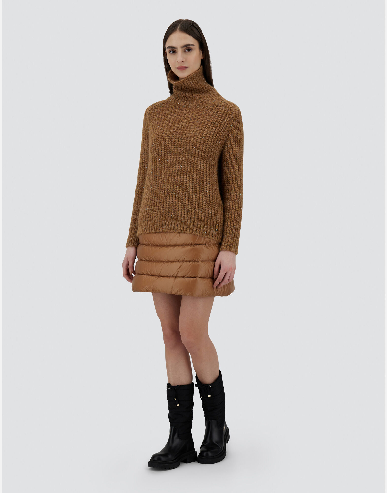 SWEATER IN TWINKLE KNIT in Camel for Women Herno