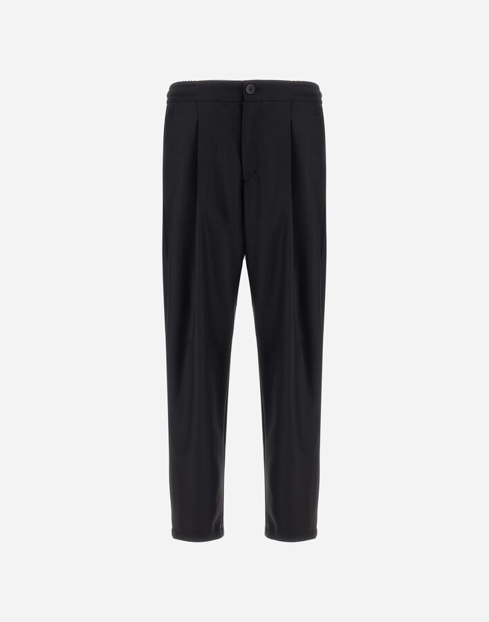 Herno TROUSERS IN FLUID WOOL Black PT000136U334539300