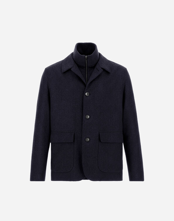 Herno RESORT BLAZER IN CASHMERE AND SILK Navy Blue GA00023UR380879200