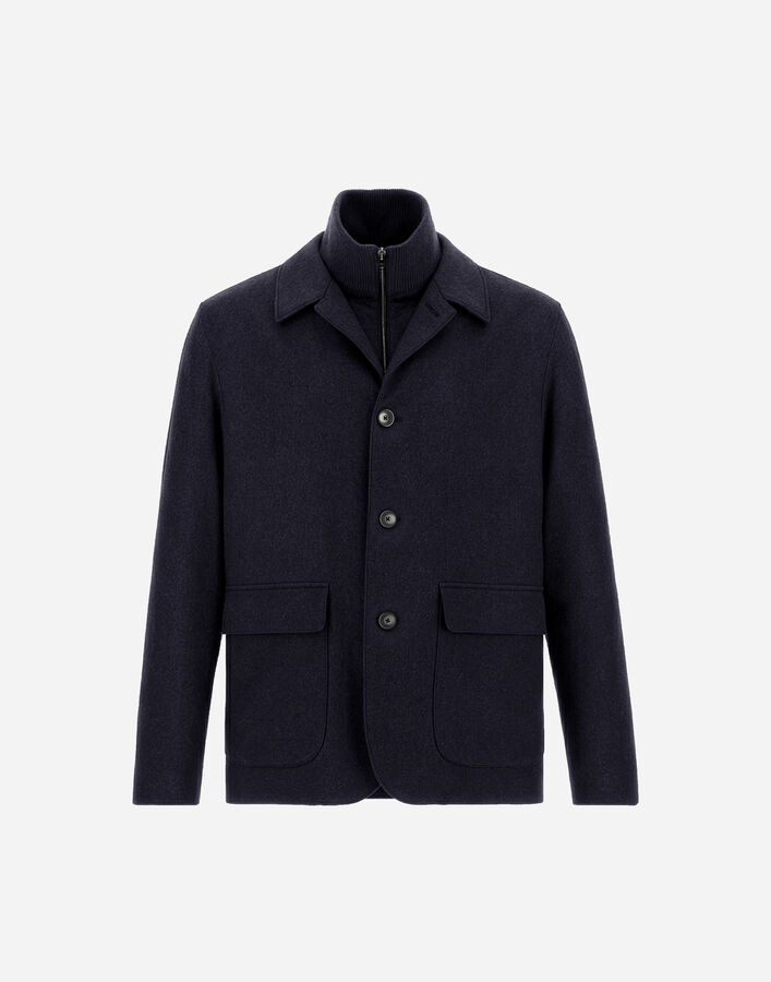 Herno RESORT BLAZER IN CASHMERE AND SILK Navy Blue GA00023UR380879200