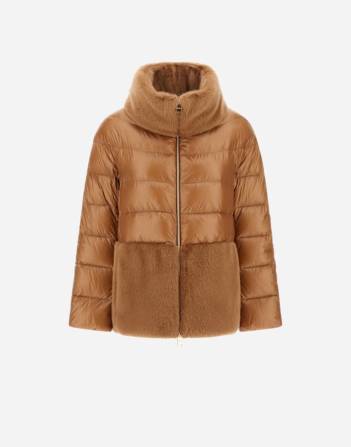 CAPE IN NYLON ULTRALIGHT AND LADY ALTERNATIVE FUR Herno Herno CAPE IN NYLON ULTRALIGHT AND LADY ALTERNATIVE FUR Camel PI001933D12017Z2157