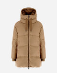 Herno A-SHAPE JACKET IN CASHMERE, SILK AND MONOGRAM Camel PI001982D380872157