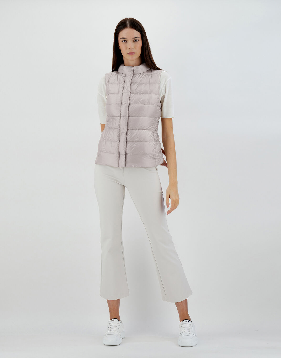 Herno Piumino Gilet Iconico Giulia Hd In Grey Pearl