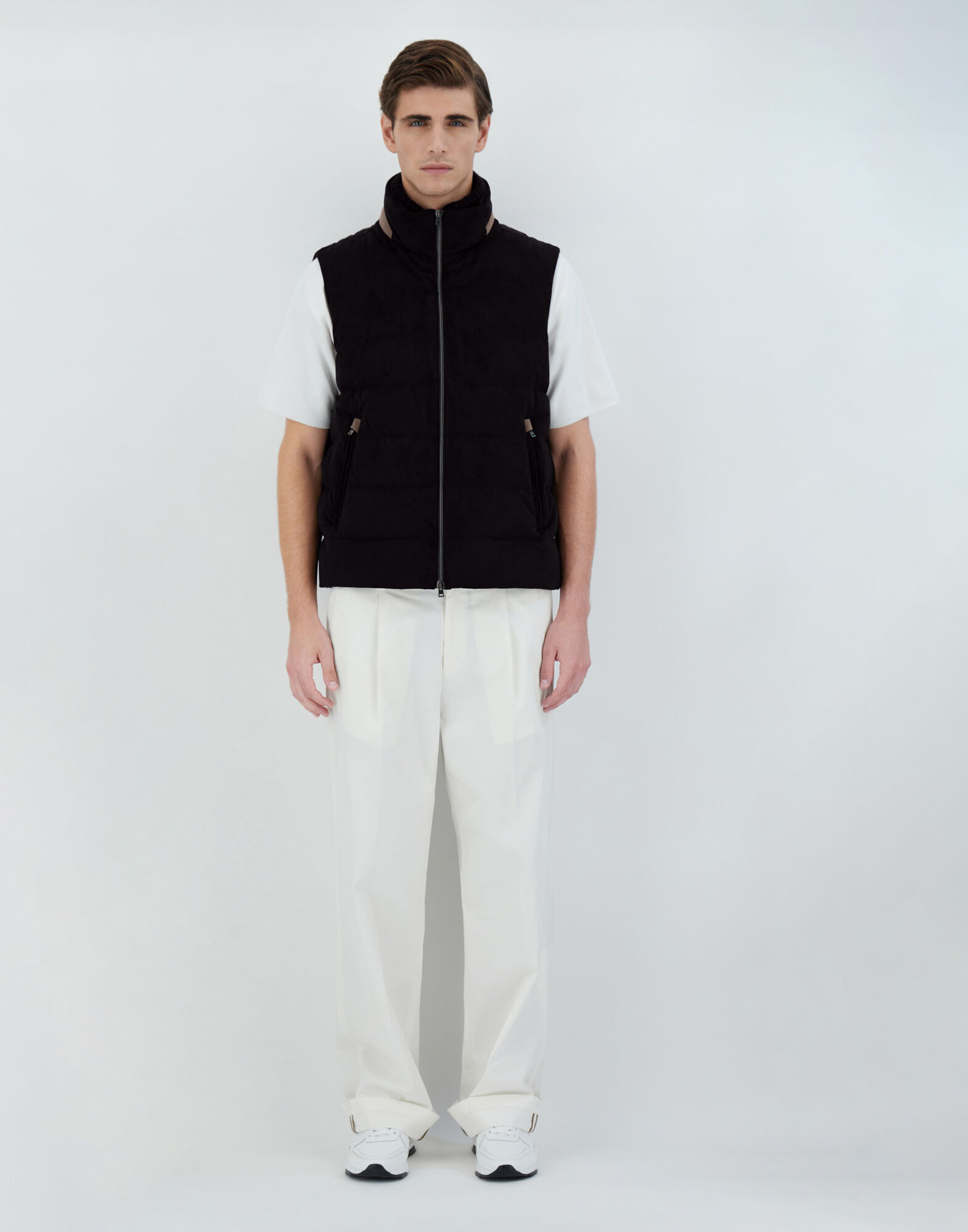 SUEDE LOOK SLEEVELESS JACKET in Black for Men Herno