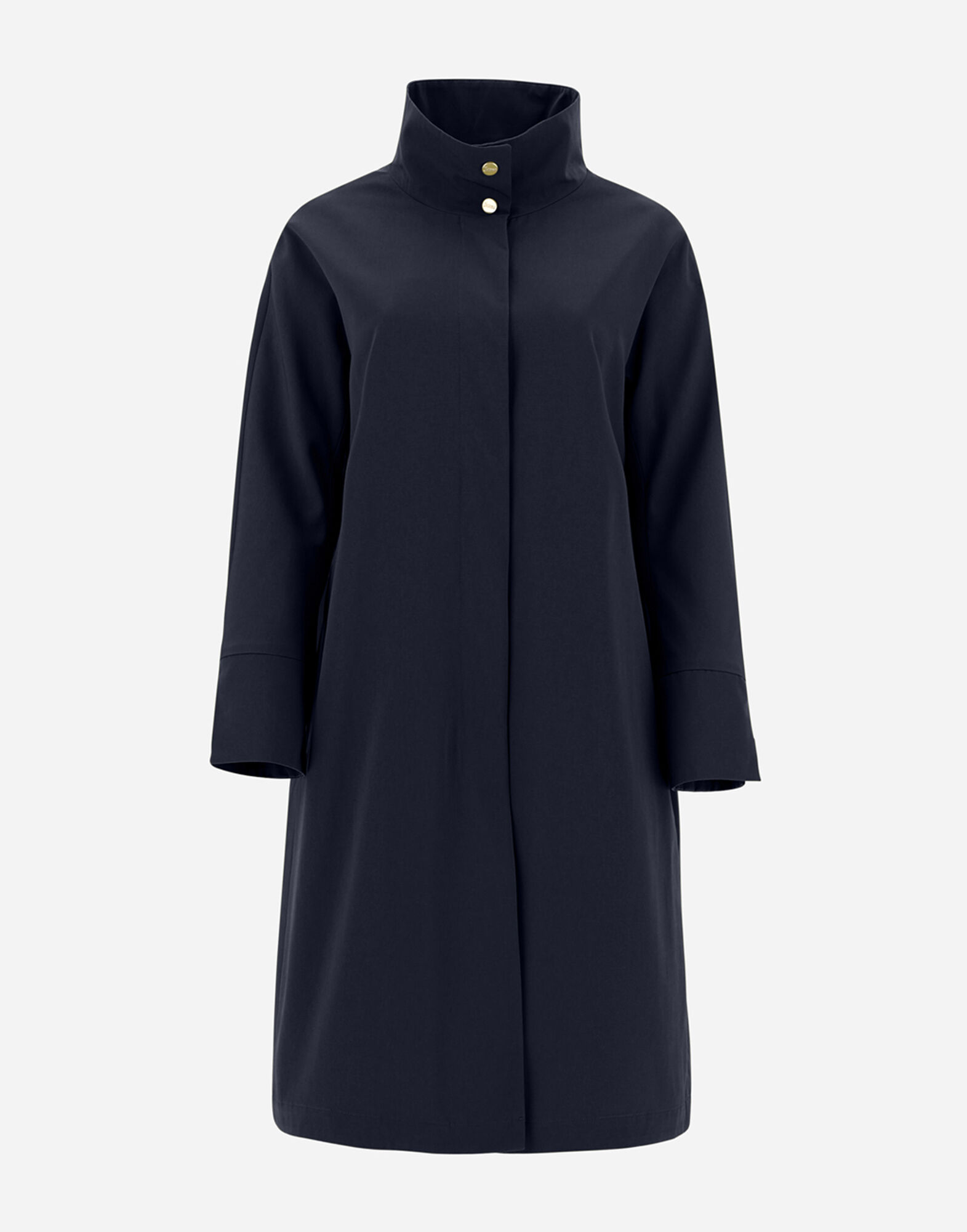 NEW TECHNO SHANTUNG COAT in Blue for Women | Herno® NEW TECHNO SHANTUNG COAT in Blue for Women | Herno®