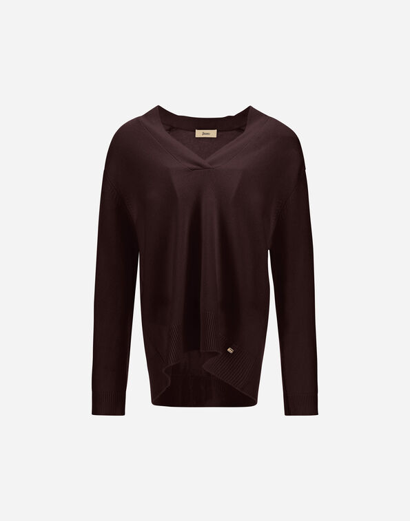 Herno CASHMERE STOCKING-STITCH JUMPER Dark Chocolate MV000034D703558810