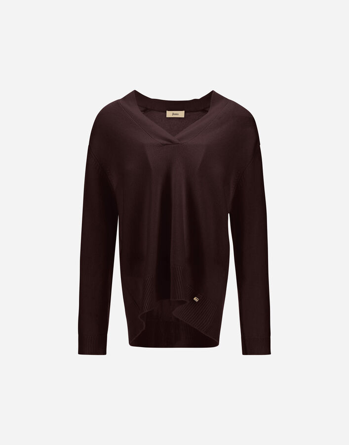 Herno CASHMERE STOCKING-STITCH JUMPER Dark Chocolate MV000034D703558810